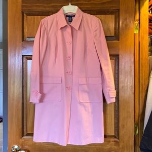 Evan Picone Petite Pastel Pink Button Front Mid Length Pea Coat